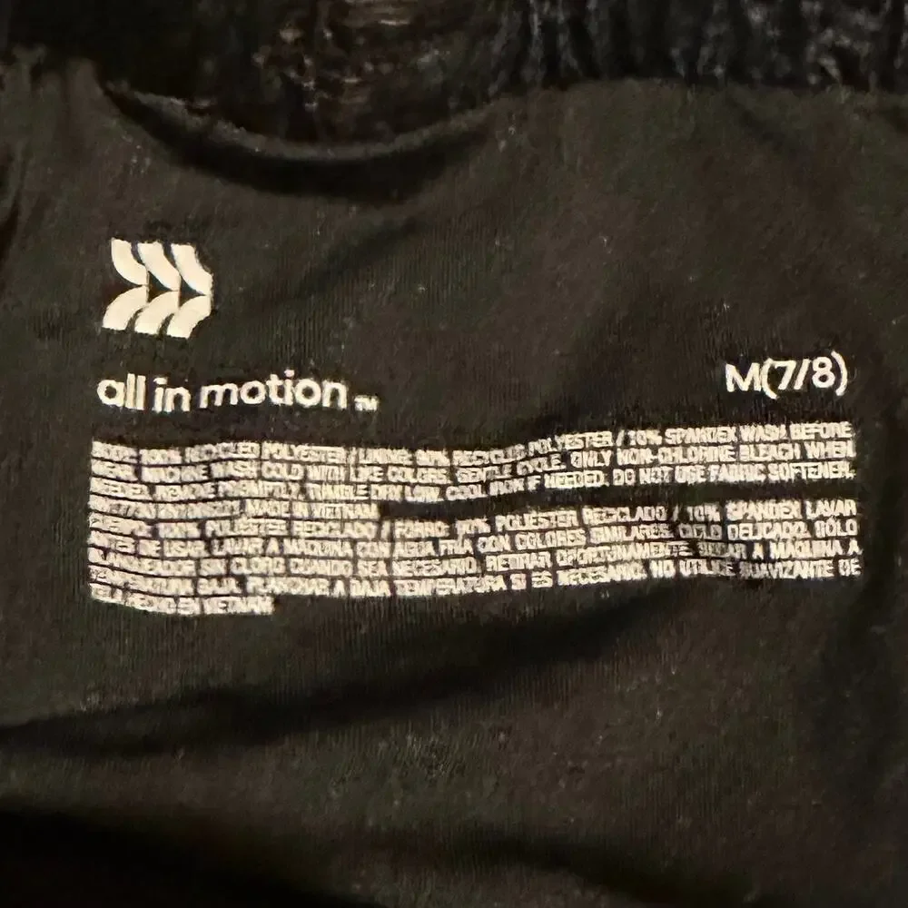 All in Motion Black Multi Camo Print Athletic Shorts Girls M 6-7